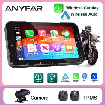 Schermo per moto da 5 pollici Carplay Moto Navigazione Cruscotto digitale portatile Motobike Android Auto