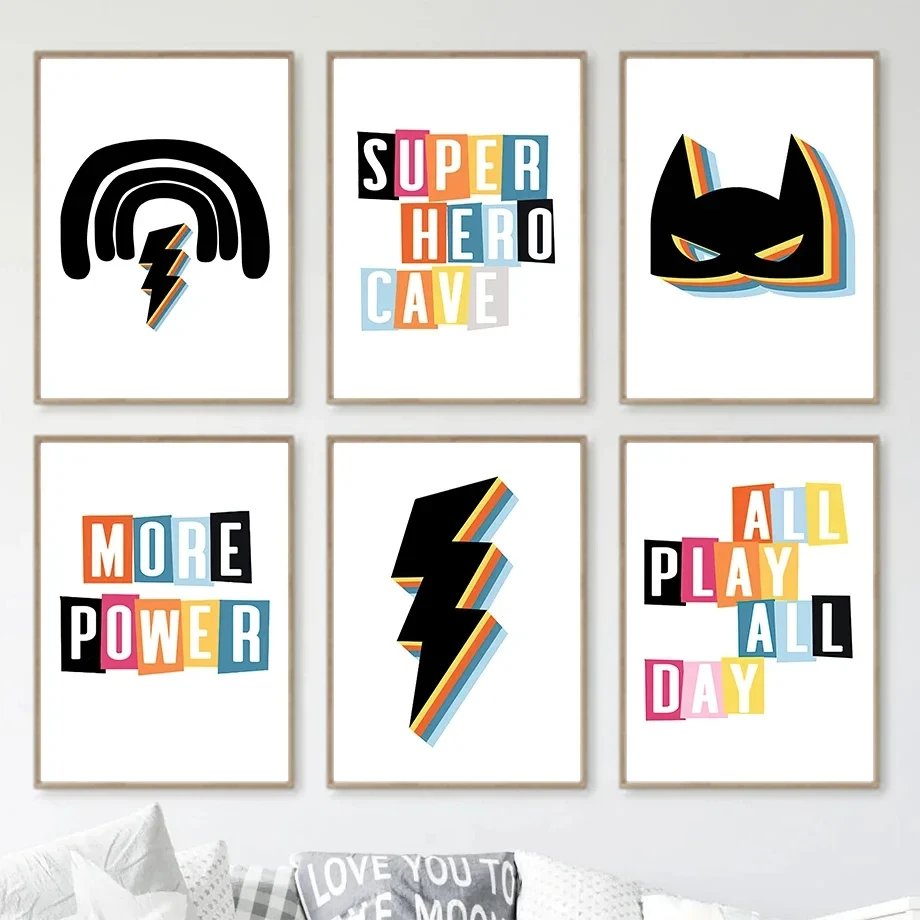 

Маска героя мальчика молния кавайный Декор для комнаты плакаты и принты украшение для детской комнаты картины на стену Художественная Картина на холсте