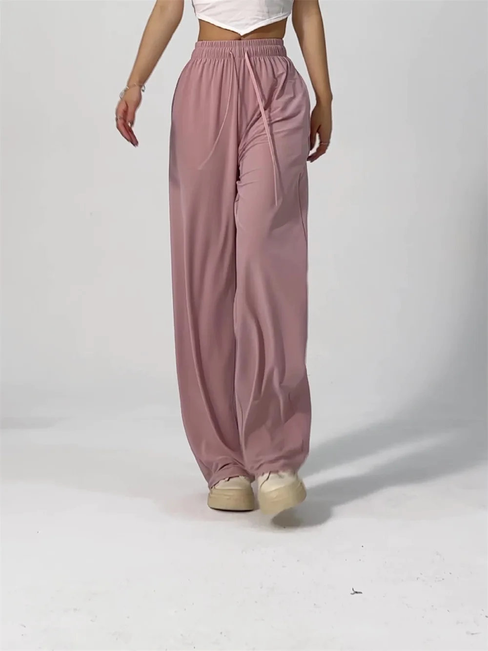 Sommer-Eishose mit weitem Bein, Größe Petite bis Regular, UPF50+ Sonnenschutzhose, atmungsaktiv, dünn, lässige Hose, elastisch, dehnbar – Detail 5