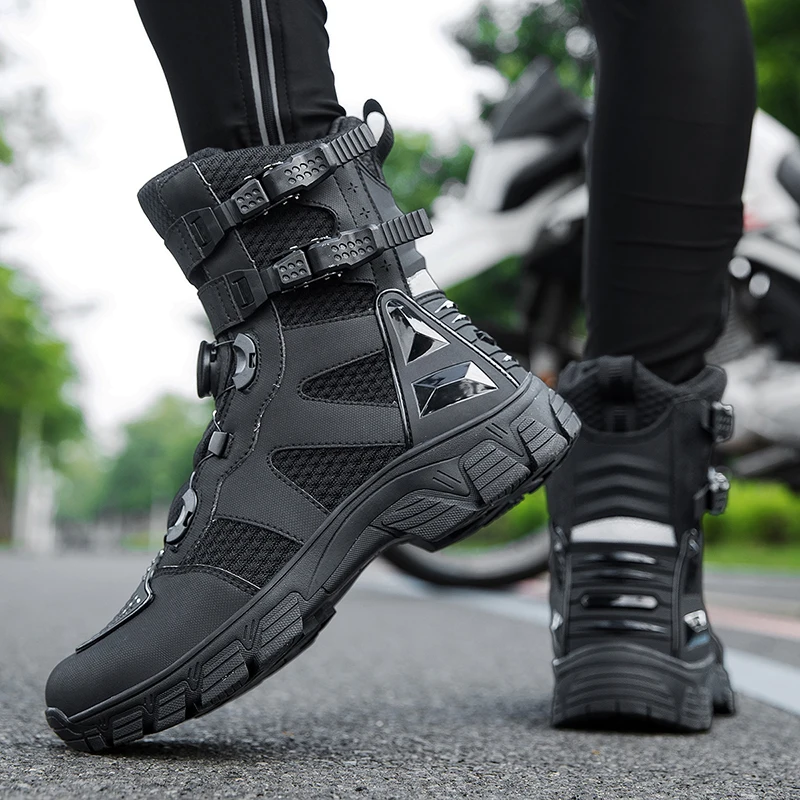 Motorcycle Boots Men Breathable Anti-fall Motocross Protective