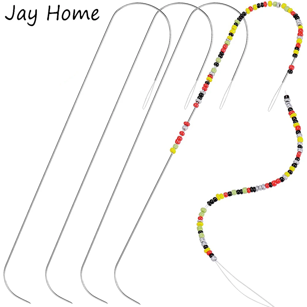 4PCSBigEyeCurvedBeadingNeedlesFlexibleSeedBeadsNeedles53