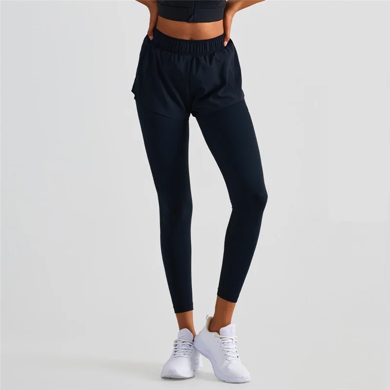 Fitness High Waist Yoga Legging Women Sport Pant Comprehensive Training Jog Lightweight Breathable Fake Two Piece Sports Skirt