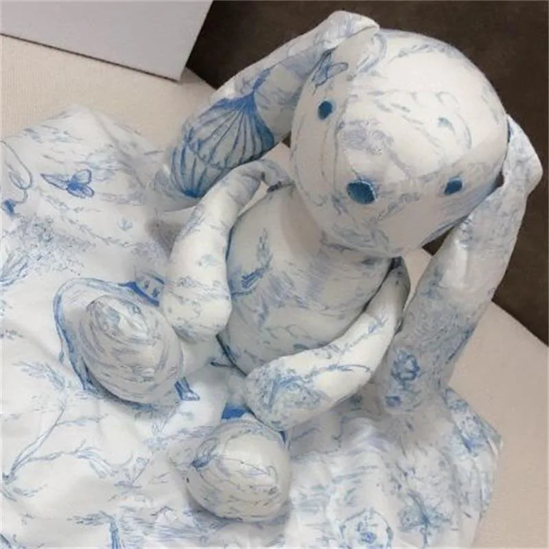 blue rabbit doll pendant hand sew emboidery bunny pink for small baby