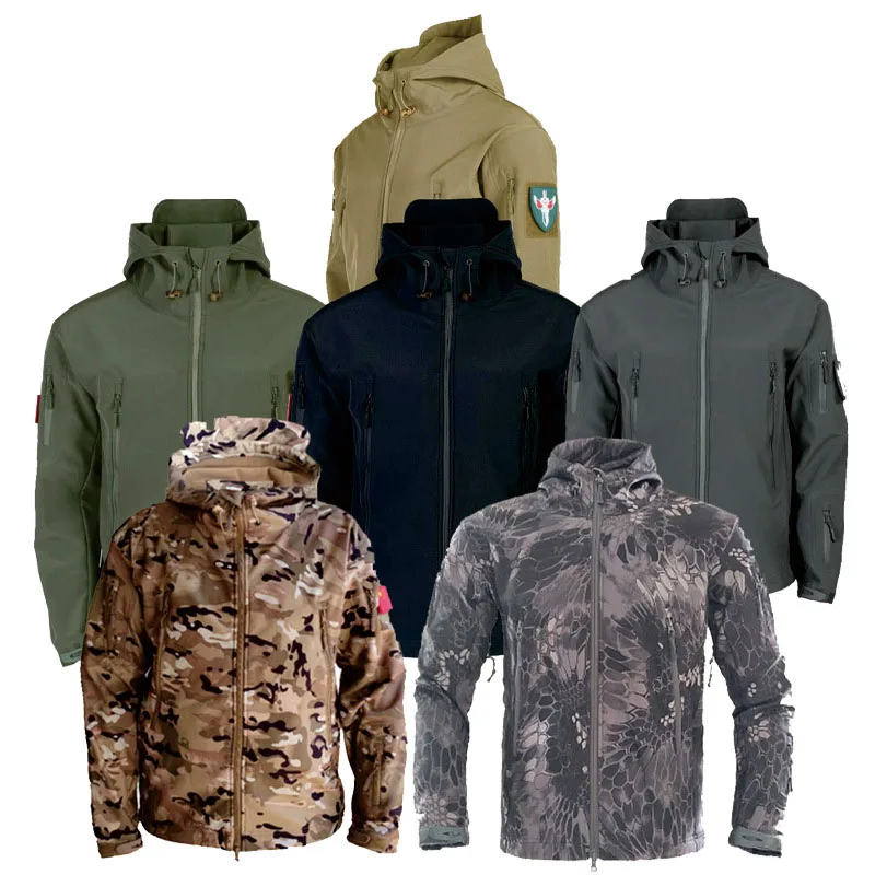 Soft Shell Jacket Men's Three-in-one Outdoor Commuting Tactical Plus Velvet Thickened Windproof Warm Special Forces Jacket 2023 men ukrainian camo 3d printed t shirt suit armed forces military t shirt shorts set casual short sleeved outdoor sportswear