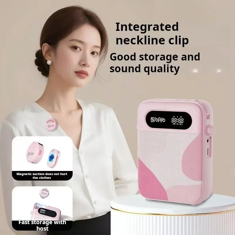 새로운 KY02 편리한 무선 스피커 충전식 무선 칼라 클립 비앰프 디지털 디스플레이 칼라 클립 마이크