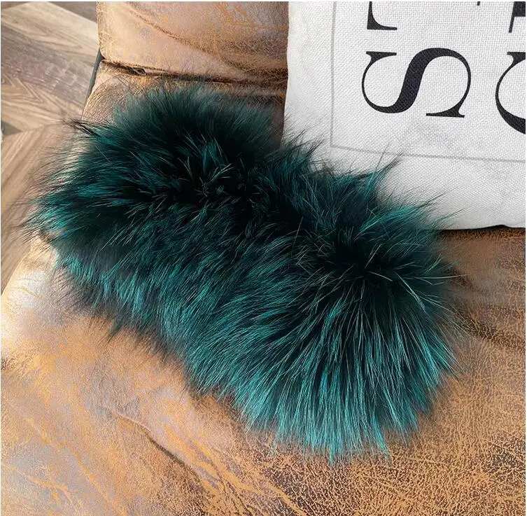 100% echt Fox Pelz Schal Stirnbänder Frauen Winter Ring Luxus Weichen Hals Wärmer Gute Elastische Schalldämpfer S8 – Detail 9