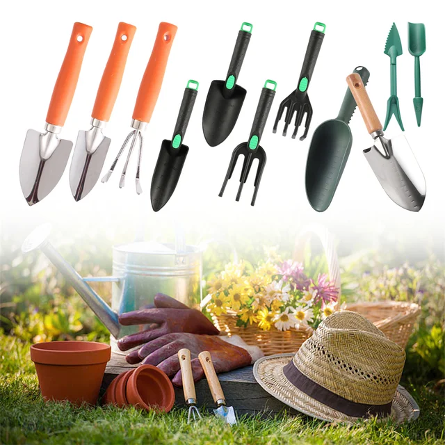 Bonsai Soil Digging Shovels 3-tooth Small Harrows Garden Flower Spades Mini Home Gardening Tool Set Seedling Transplant Fittings