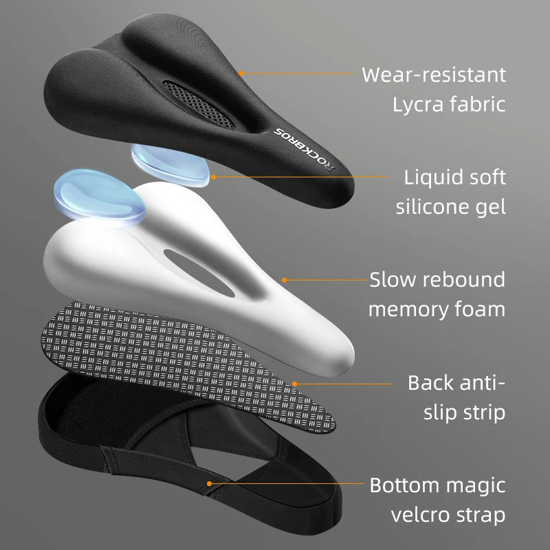 ROCKBROS Bike Saddle Cover Shockproof Soft Liquid Silicone Gel