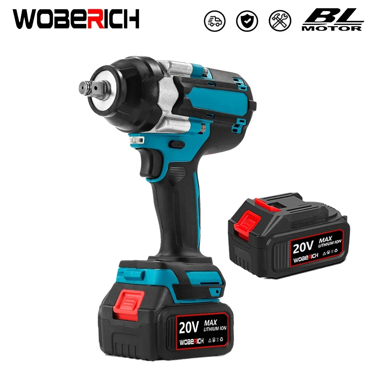 1800 N.m High Torque Brushless Cordless Electric Impact Wrench 1/2 Inch DTW700 For Makita 18V Battery By WOBERICH