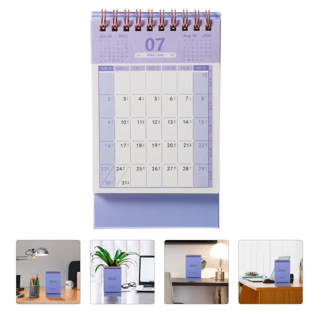 Portable Calendar Book Week Pocket Calendars Stand Household Standing Small  2024 Desk Notepad Agenda Office 365 - AliExpress
