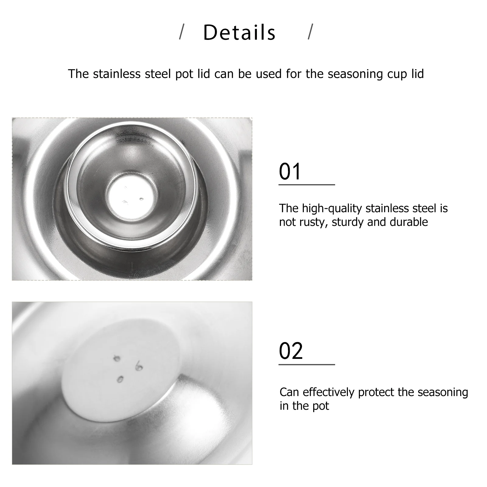 10Pcs Oil Cylinder Lid Stainless Steel Pot Cover Seasoning Cover Kitchen Gadget Cookware Parts Dining Accessories Sturdy