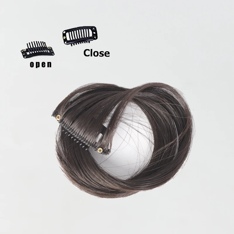 LUPU Side air Bangs 1 Pcs Style Bangs With Long Sideburns Hair Clip Style Fringe Bangs Sideburns Dragon Beard Bangs 14 inches