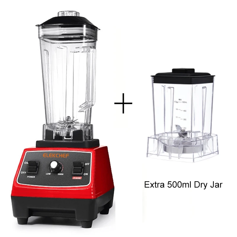 ELEKCHEF – mélangeur de cuisine professionnel, 2200W, 6 lames, bocal de 2l, presse-agrumes, robot de cuisine, smoothie glacés sans BPA