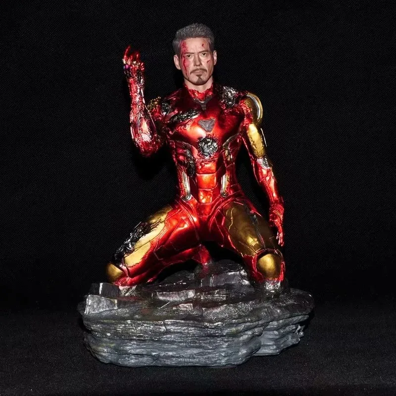 

The Avengers Endgame Anime Figure Iron Man Mk85 Snap Your Model Dolls Gk Kneeling Decoration Birthday Toys Gif Statue Collection