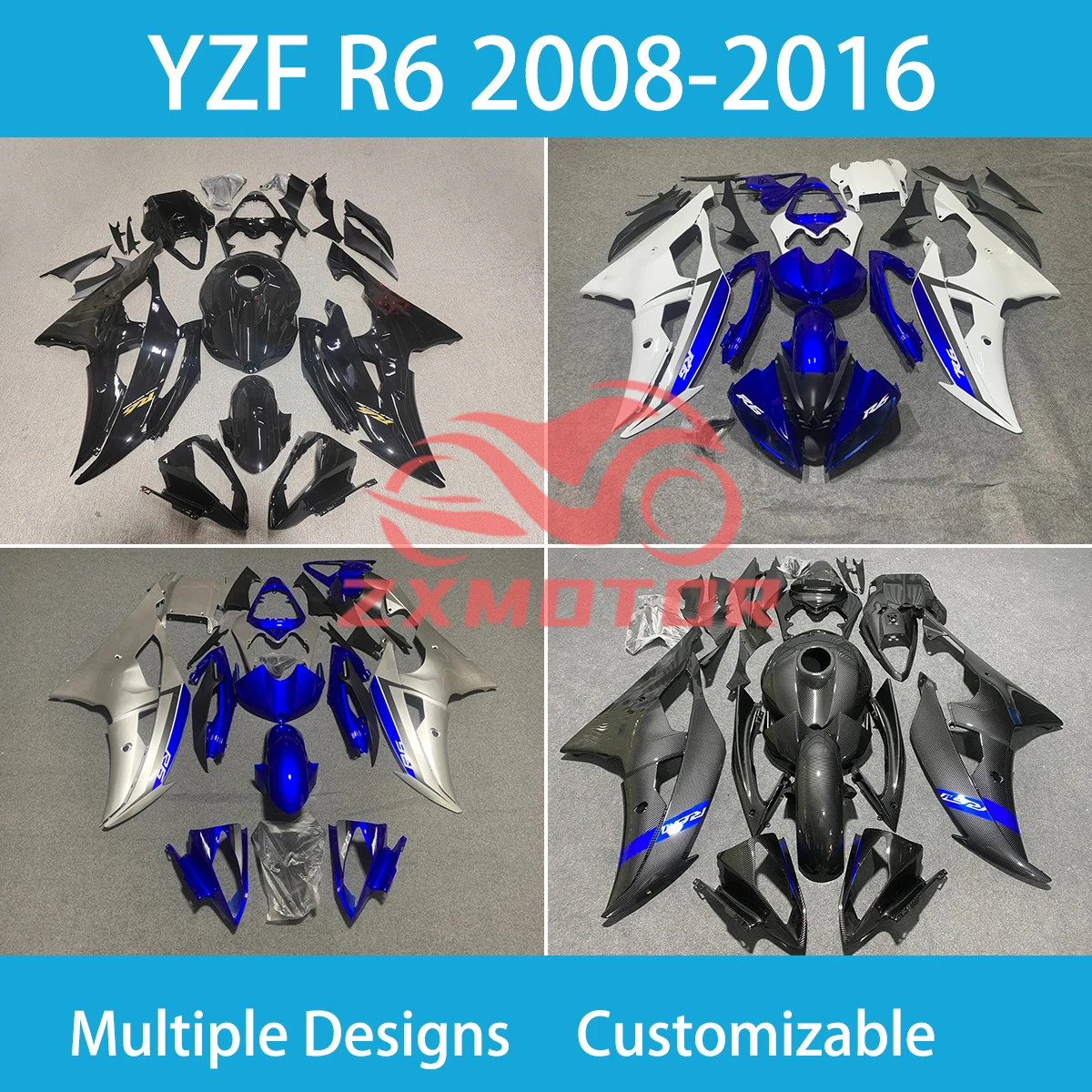 

Обтекатели для мотоциклов YAMAHA YZF R6 2008-2016, ABS, YZFR6 08 09 10 11 12 13 14 15 16, комплект пластиковых обтекателей