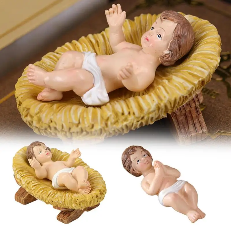Baby Jesus Figurine Nativity Doll Christmas Holiday Gifts Resin