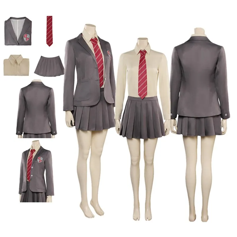 

Elle Argent Cosplay TV Heartstopper Costume Adult Women School Uniform Shirt Skirt Coat Outfits Halloween Carnival Party Suit