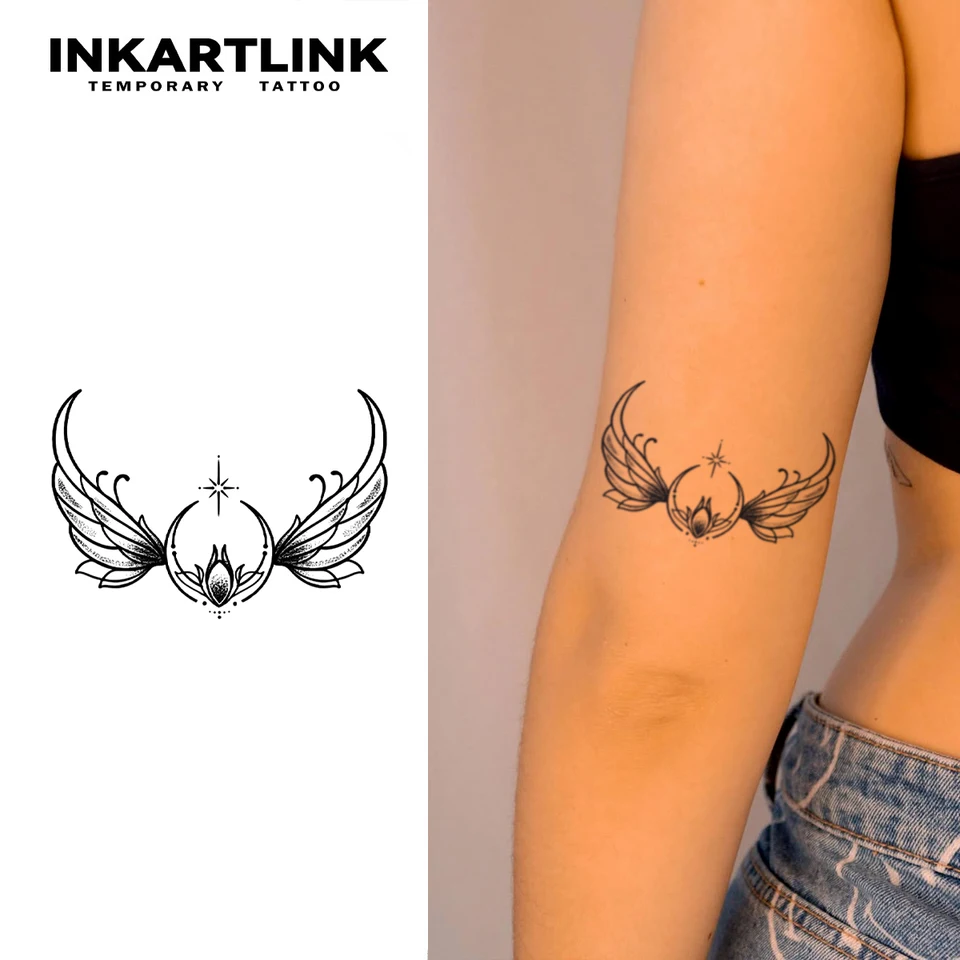 Tatuaje temporal de ala, dura hasta 15 días, nueva tecnología, pegatina  semipermanente mágica impermeable. - AliExpress, image size:960x960