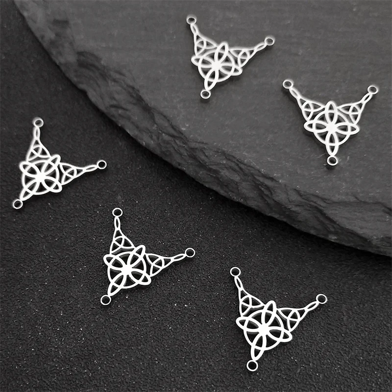 

5PCS Irish Celtic Knot Charm Pendants Women Men Silver Color Stainless Steel Charms for DIY Jewelry Making Accessories Findings