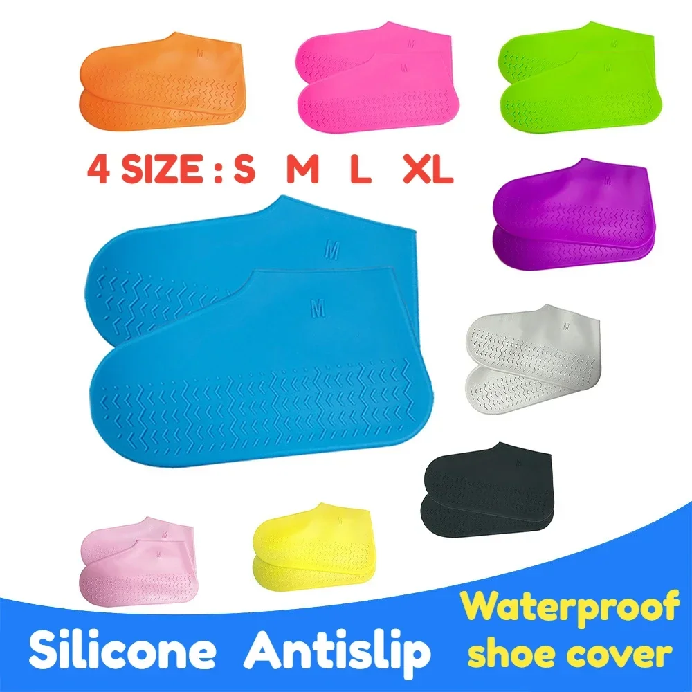 Waterproof Silicone Rain Boots XL L M S Waterproof Shoes Cover Antislip Reusable Silic Overshoes Boot Covers Shoes Accessories shoe covers