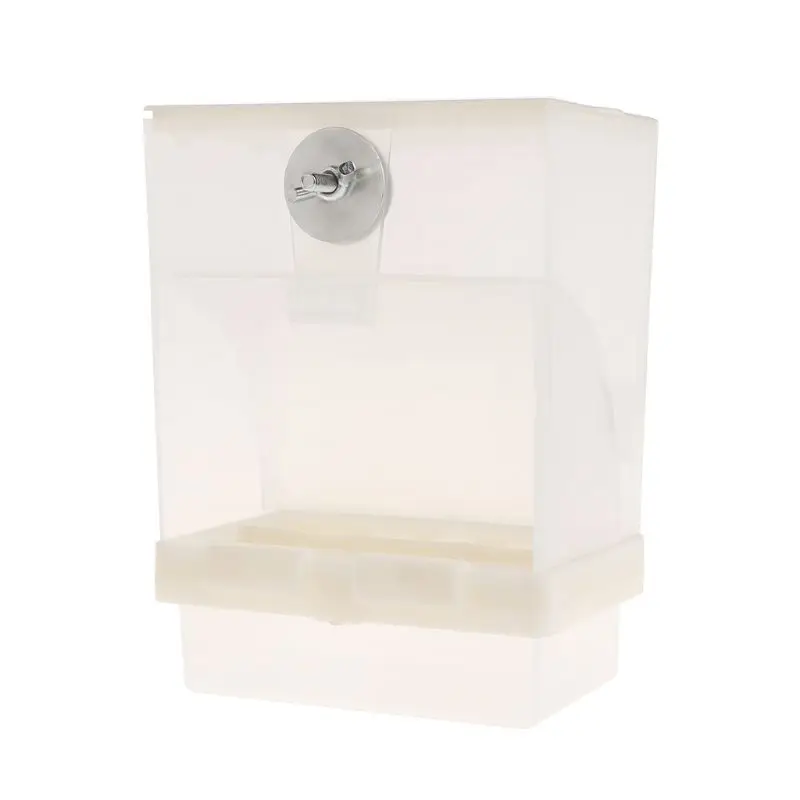 Parakeet Feeder Automatic Clear Dispenser Acrylic Container for Cage No Mess Splash-Proof Easy to Refill M6CE