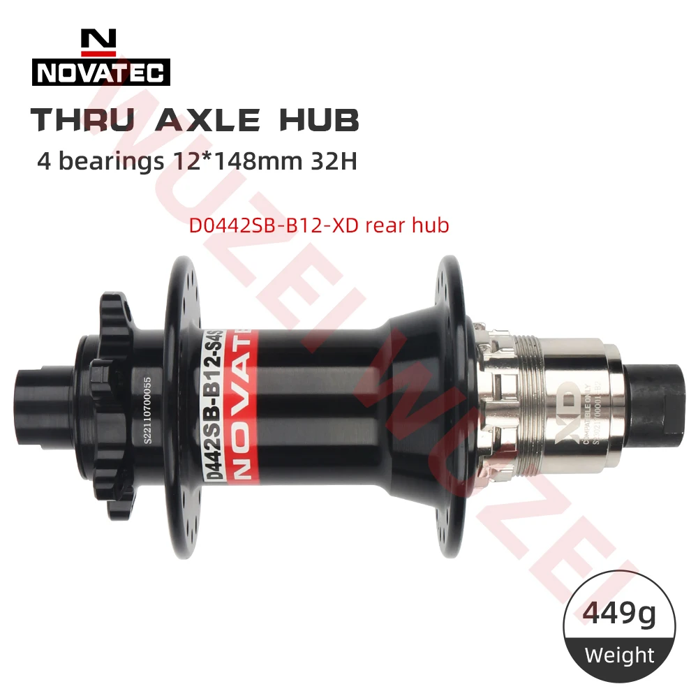 NOVATEC 32H XD 산악 자전거 후면 허브, Sram XD 허브용 MTB 자전거 허브, 퀵, 스루 액슬, 부스트 큐브, 10X13, 5mm, 12X14, 2mm, 12X148mm