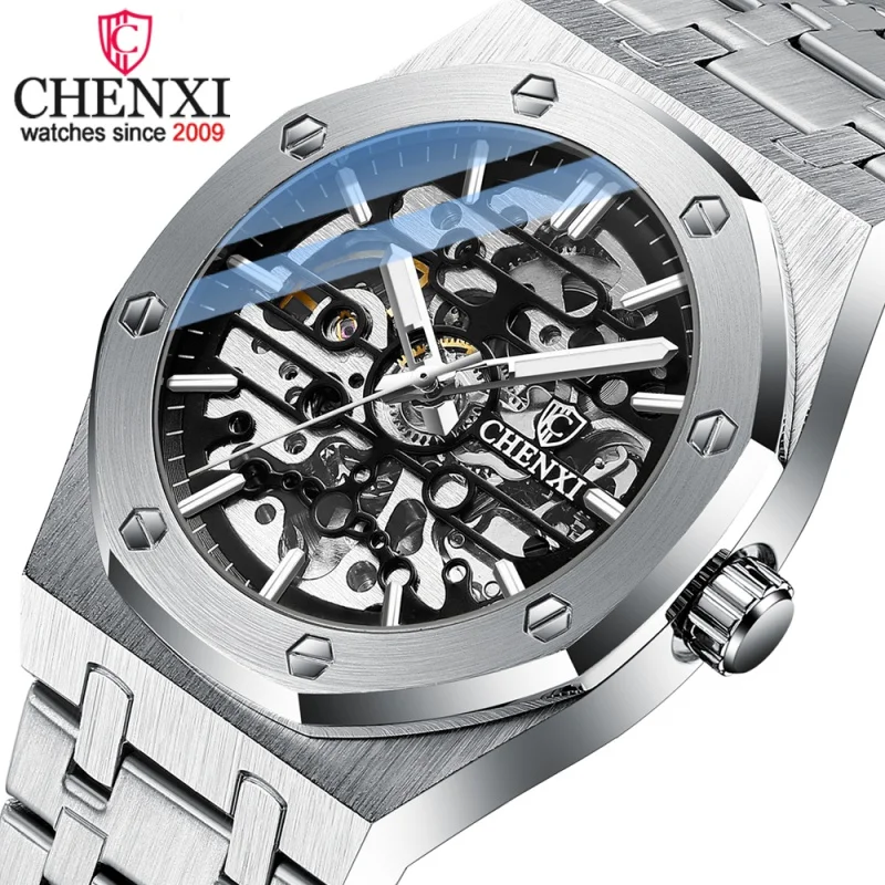 New Mens Watches Automatic Movement Hollow-out Luxury Watch For Men Mechanical Divers Watch Waterproof Chronograph seiko automatic divers skx007k2 мужские часы