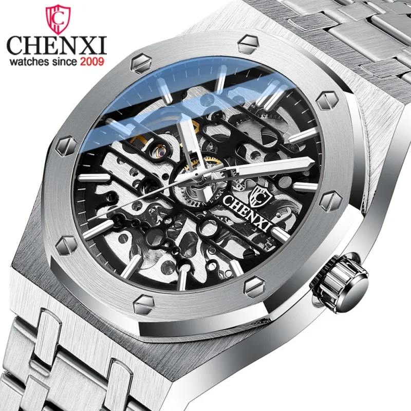 NewMensWatchesAutomaticMovementHollowoutLuxuryWatchForMen