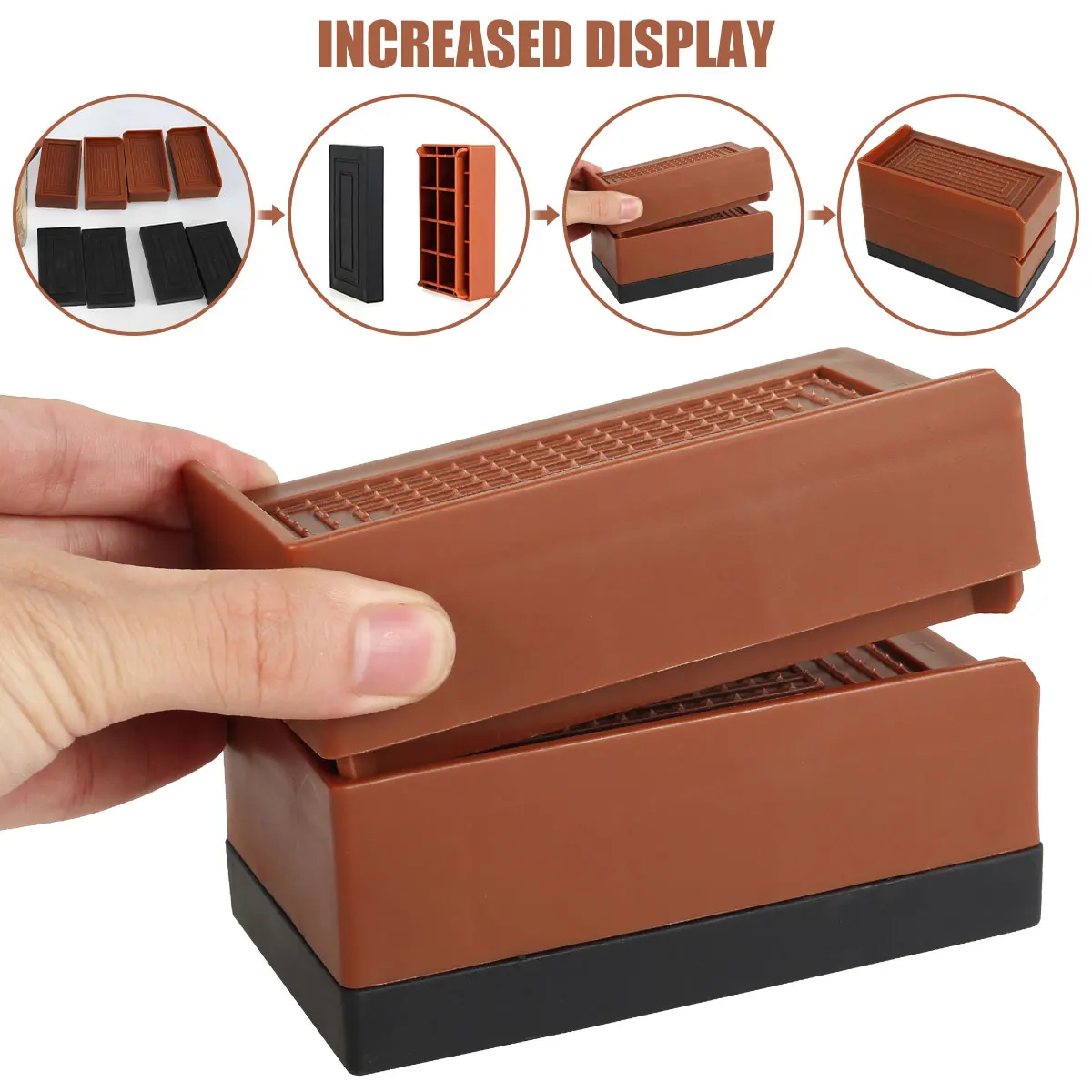 Bed Risers Heavy Duty Adjustable Furniture Risers Stackable Desk Lifts Leg  Extenders with Anti Slip Pad for Table Couch Sofa - AliExpress, image size:1200x1200