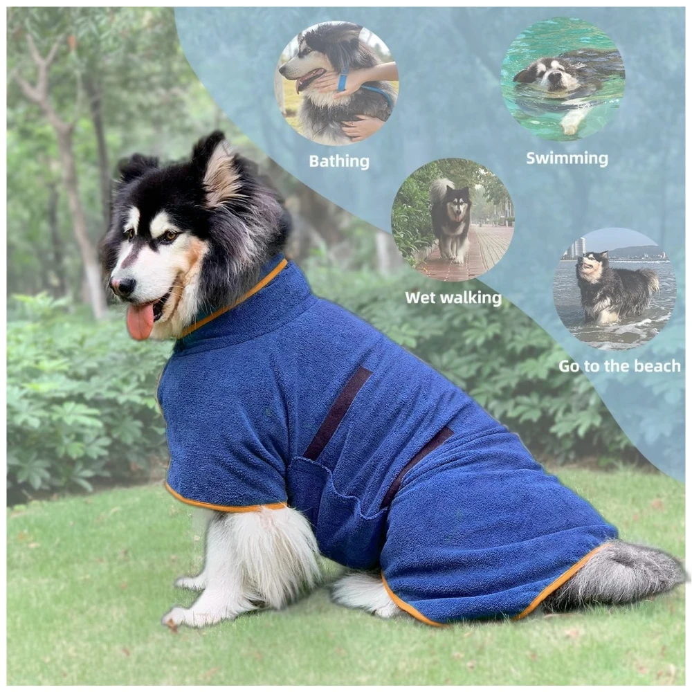 Pet Bathrobe Dog Bath Towel Super Absorbent Cat Dog Bath Towel Wrapping Quick Drying Fiber Bath Towel Pet Supplies Accessories