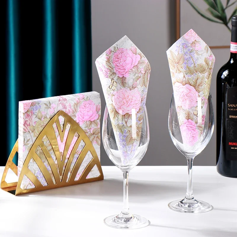 20pcs/Pac 33cm 2Ply Colorful Printed Napkin Pink Flower Square Butterfly Valley Bart Paper Wedding Pure Wood Pulp Paper Placemat paper napkins,disposable paper placemats