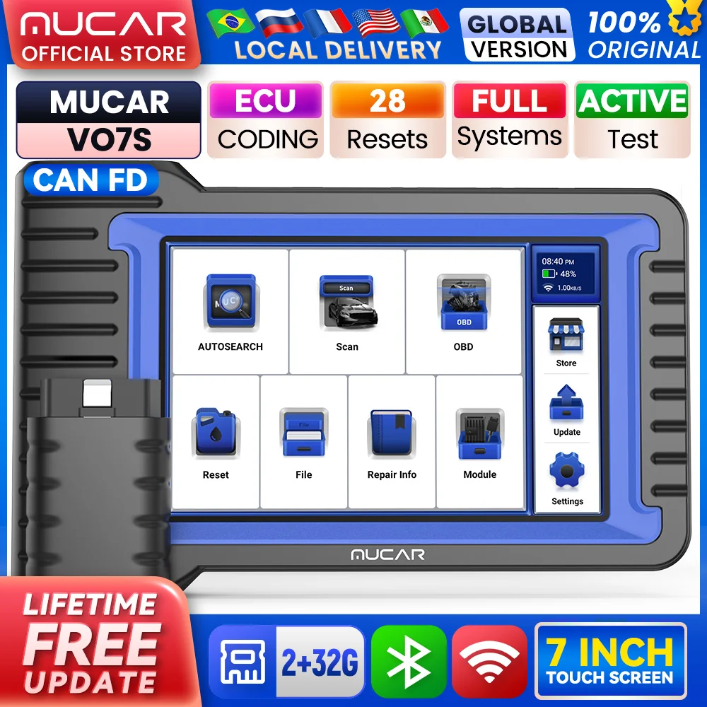 MUCAR VO7S CANFD Professional เครื่องมือสแกน Bi-Directional Control ECU Coding เครื่องมือวินิจฉัยรถยนต์เต็มระบบ OBD2 Scanner 1