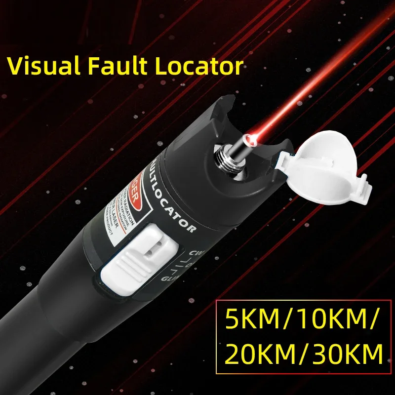 Fiber Optic Cable Tester 30MW/20MW/10MW/5KM Visual Fault Locator 5-30KM Range,Red Laser Light Pen,Type SC/FC/ST