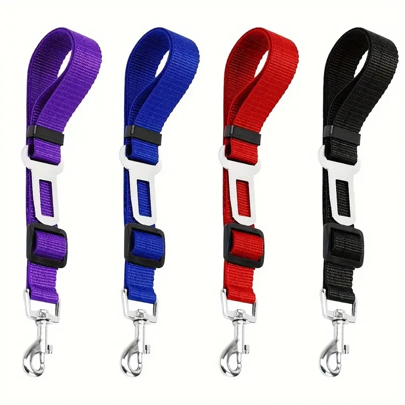 

Adjustable Pet Cat Dog Car Seat Belt Pet Seat Vehicle Dog Harness Lead Clip Safety Lever Traction Dog Collars Dog Accessoires