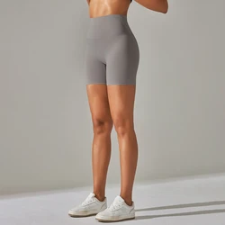 Summer Women's High Waist Yoga and Workout Shorts - S (Grey)