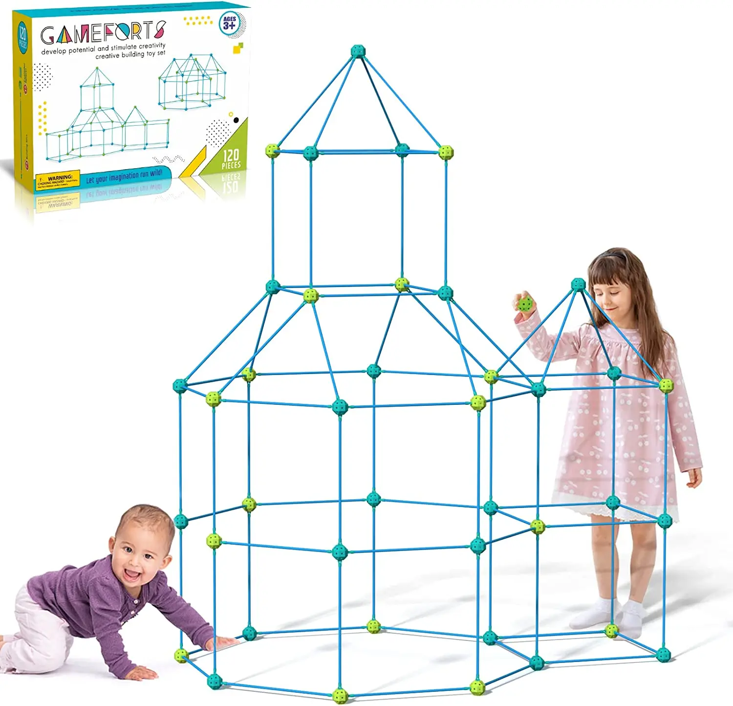 Construction Fort Building Block Kit For Children Girls Boys Build Your Own  Den DIY Multicolor 3D Castles Tunnels Tents Toy Set - AliExpress