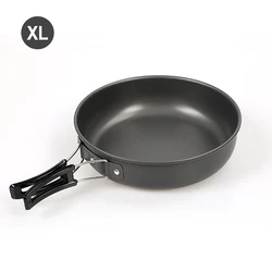 Outdoor Non-stick Frying Pan with Foldable Handle - Portable Ultralight Camping Cookware (XL 22cm)