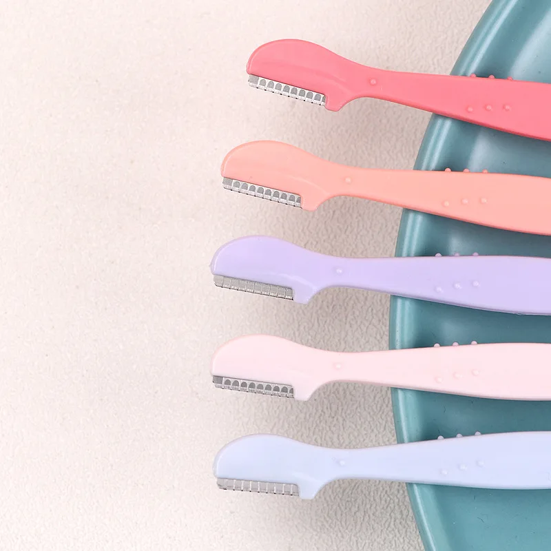 Eyebrow Trimmer 2/3/5Pcs Straight Handle Round Head Anti-scratch for Beginners