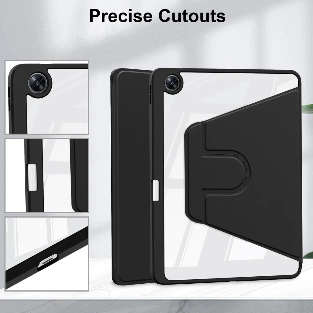 360° Rotating Stand Case with Pencil Holder for 12.1 Tablets - Hard Acrylic Back Cover