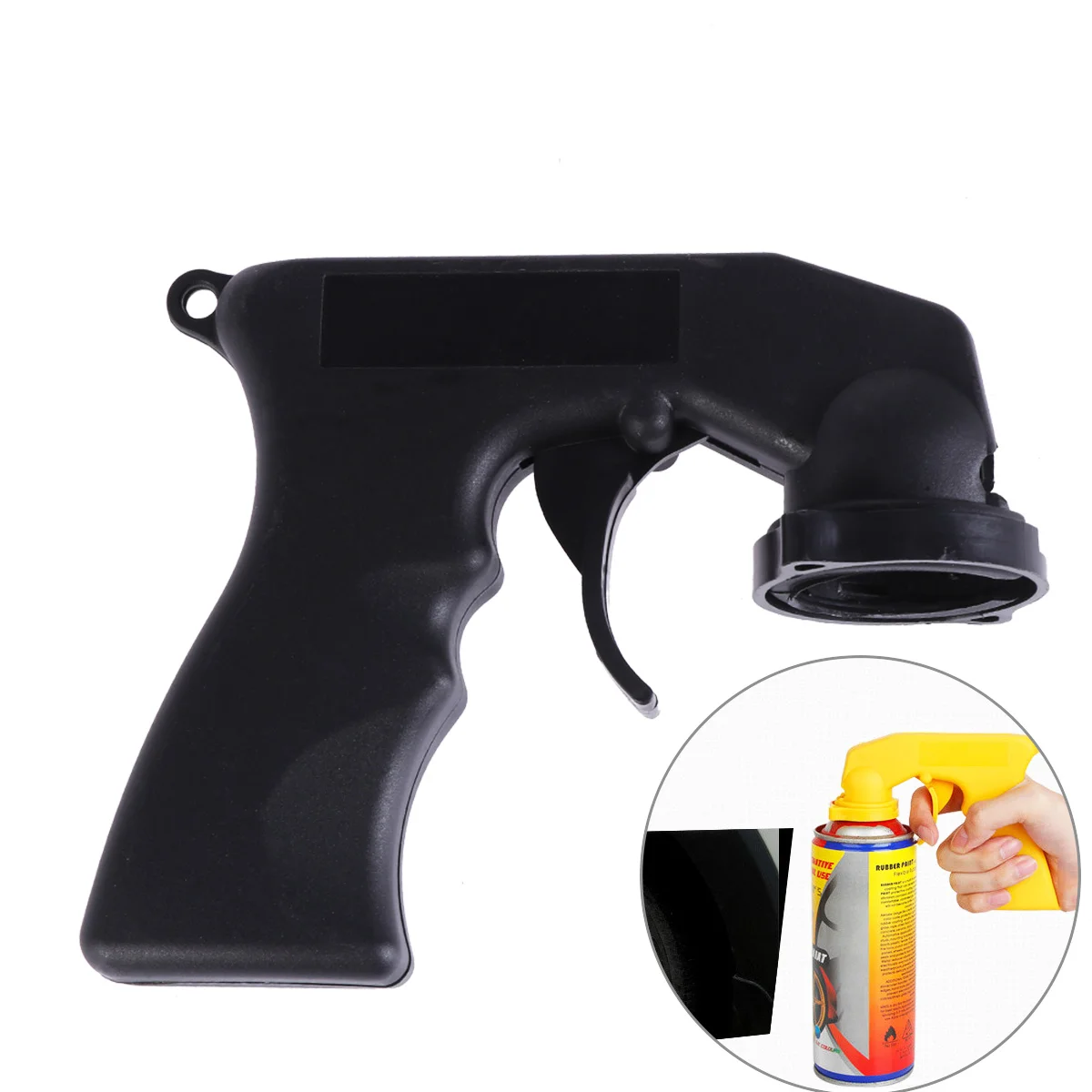 Portable Plastic Spray Aerosol Can Spraying Adapter for Automotive Painting (Black)