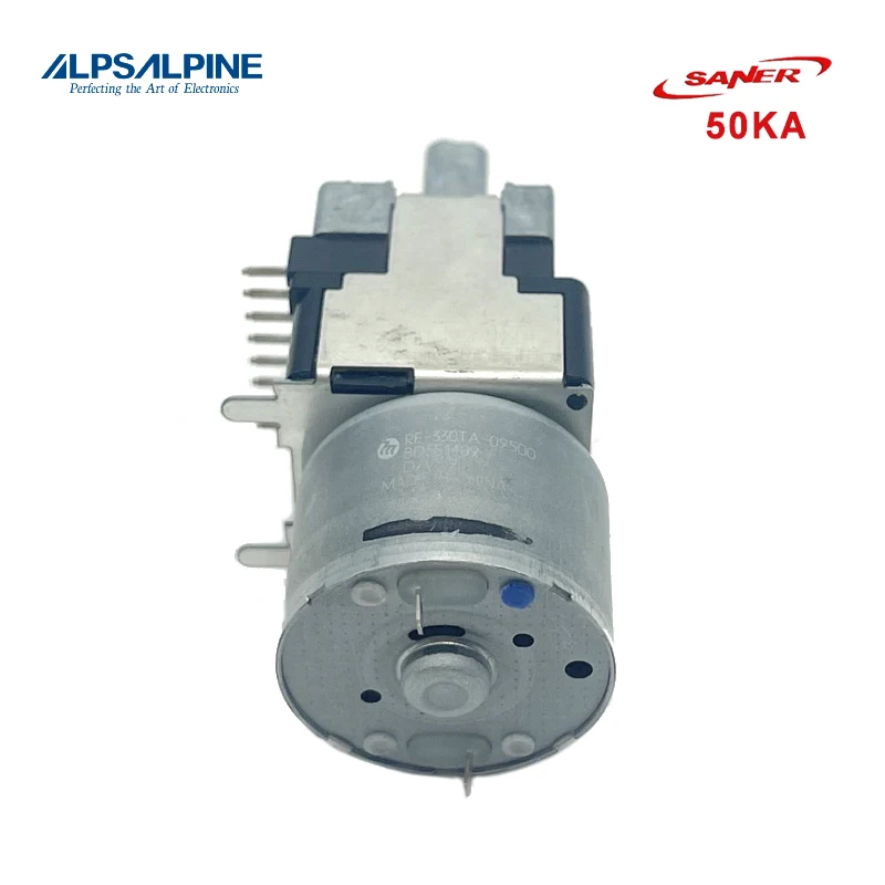 ALPS 50KAx2 RK168 Series Rotary Potentiometer with Motor Dual-unit Flat-shaft Length:20mm multiturn potentiometer,linear potentiometer,rotary potentiometer,potentiometer kit,trimmer potentiometer,adjustable resistor,potentiometer knobs,electronic components