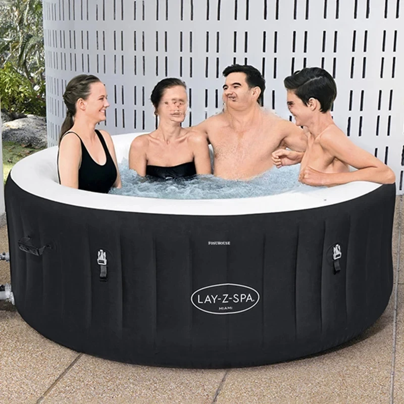 Modern Outdoor Inflatable Bathtubs Whirlpool Massage Constant Temperature Heating Bathtub Household Massage Bubble Whirlpools 4