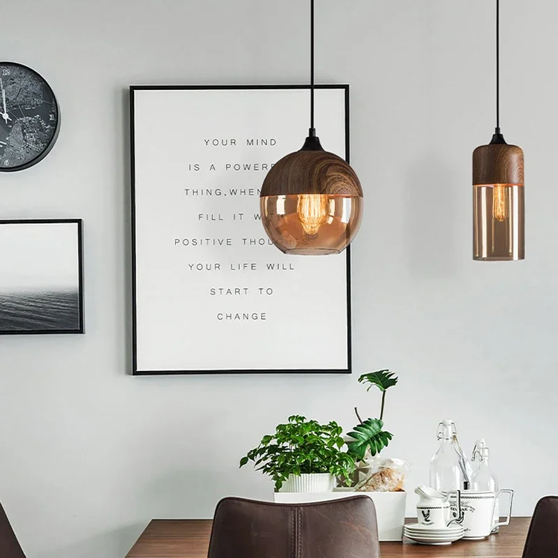 

Современная светодиодная Подвесная лампа в скандинавском стиле для гостиной, спальни, столовой, кухни, бара, декоративная деревянная текстура, подвесная люстра