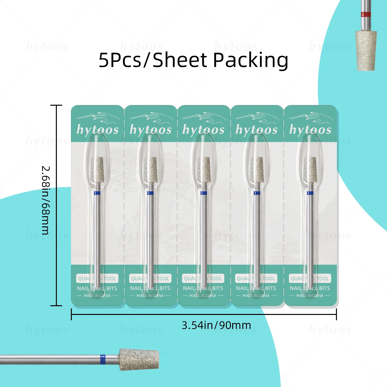 5Pcs/Set Diamond Nail Drill Bits Russian Cuticle Clean Nail Bit Professional Safety Under Cleaner Dead Skin