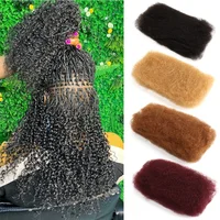 22 pouces brun blond QVR Afro crépus cheveux en vrac sans attachement Afro bouclés en vrac cheveux humains Remy Dreadlock couleur naturelle tresses cheveux 3