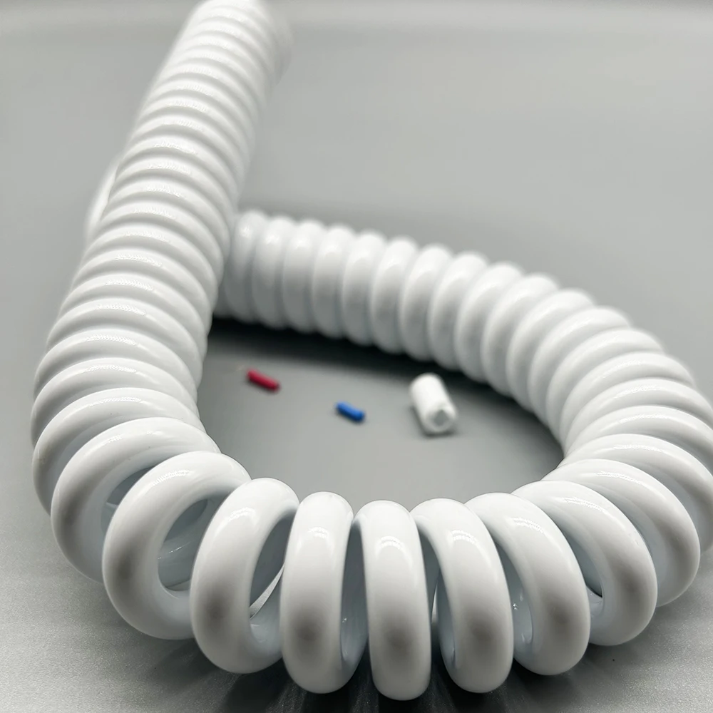 4-core White Spring Wire 0.15 /0.3 Square 22 AWG 26 AWG Spiral Wire ...