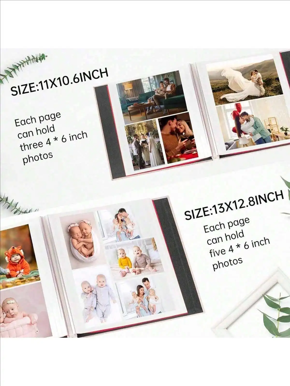 1개 DIY 대형 사진앨범 4X6 스크랩북 40/60페이지 린넨 커버 사진앨범, , 기념일, 웨딩 사진에 적합