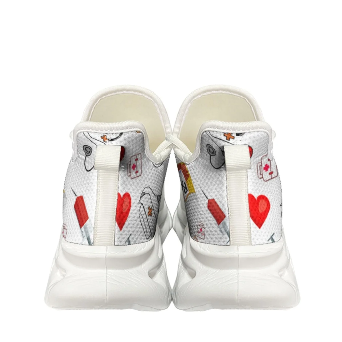 Kawaii Cartoon Nurse Hospital Pattern Autumn Winter Sport Shoes Outdoor Travel Breathable Woman Soft Sneakers Print On Demand 3