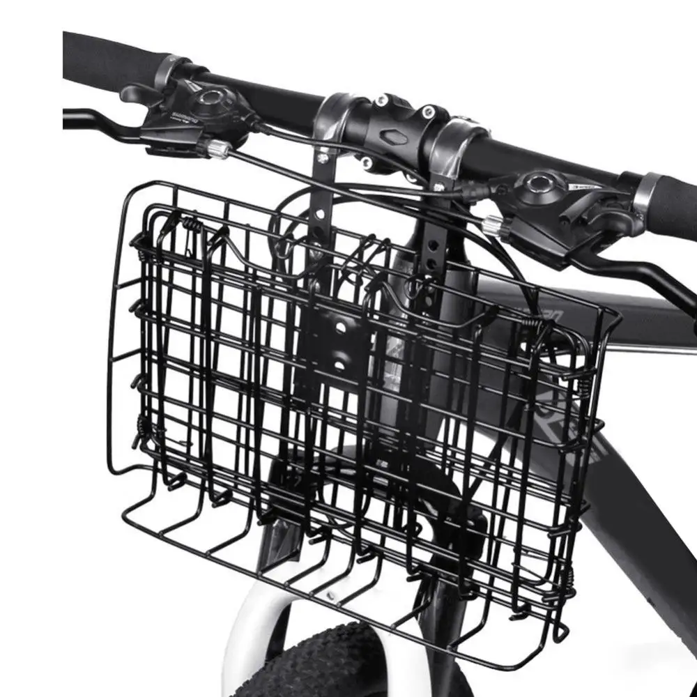 Folding Bike Basket,Lift-Off Front Bike Basket with Handles - Easy  Installation on Front Handlebar Rear Cargo Rack - Rust Proof Bike Basket  Bicycle