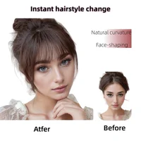 Extensions de cheveux humains à couverture complète 3D, postiches à clips pour femmes, frange vaporeuse, pour cheveux amincissants, usage quotidien 3